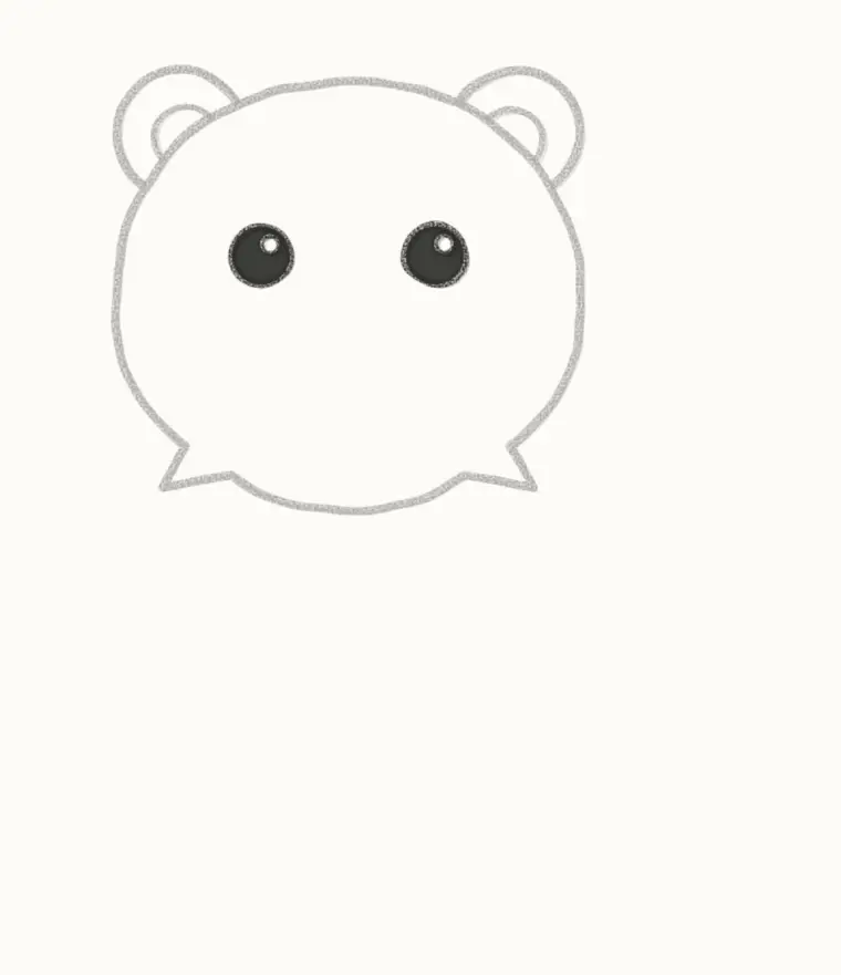 How to Draw a Cartoon White Tiger, step 3: draw the eyes