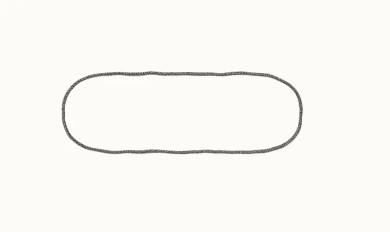 How to Draw a Cartoon Wiener Dog, step 1: draw the long body