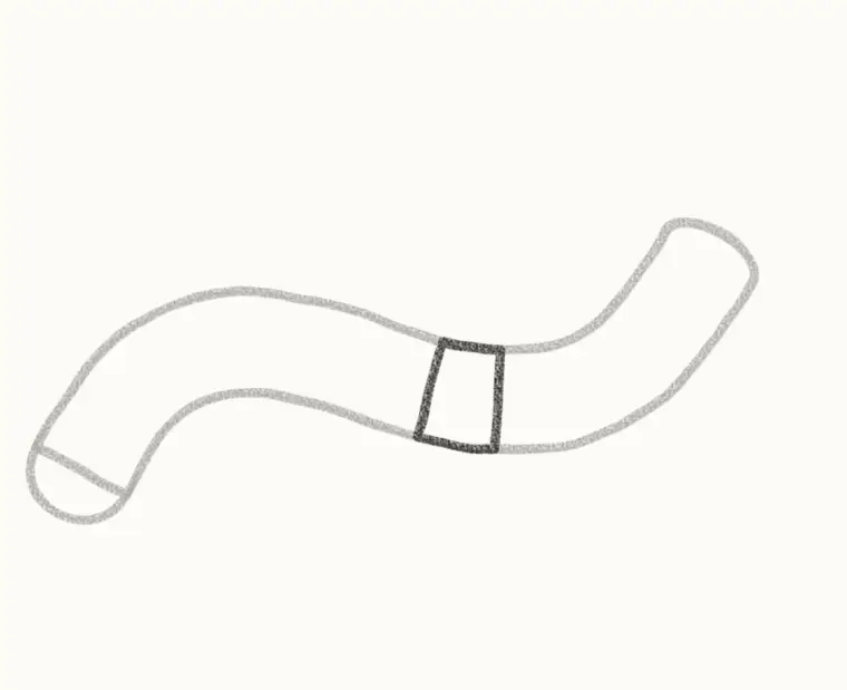 How to Draw a Cartoon Worm, step 2: add the band