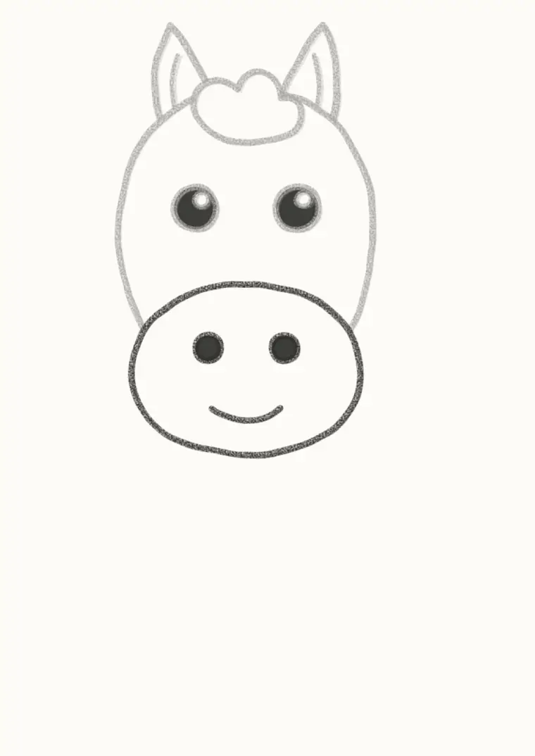 How to Draw a Cartoon Zebra, step 4: draw the muzzle